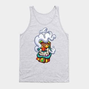 Smoking Tiki Mask Tank Top